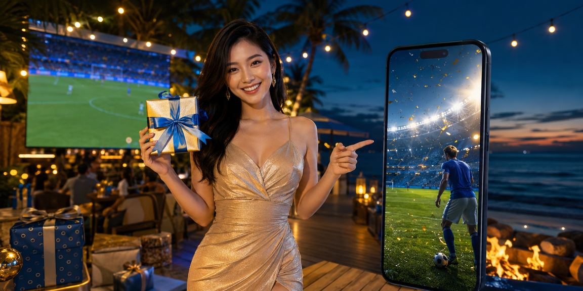 Người hâm mộ bóng đá theo dõi tỷ số và cược tại Phú Quốc bên bờ biển